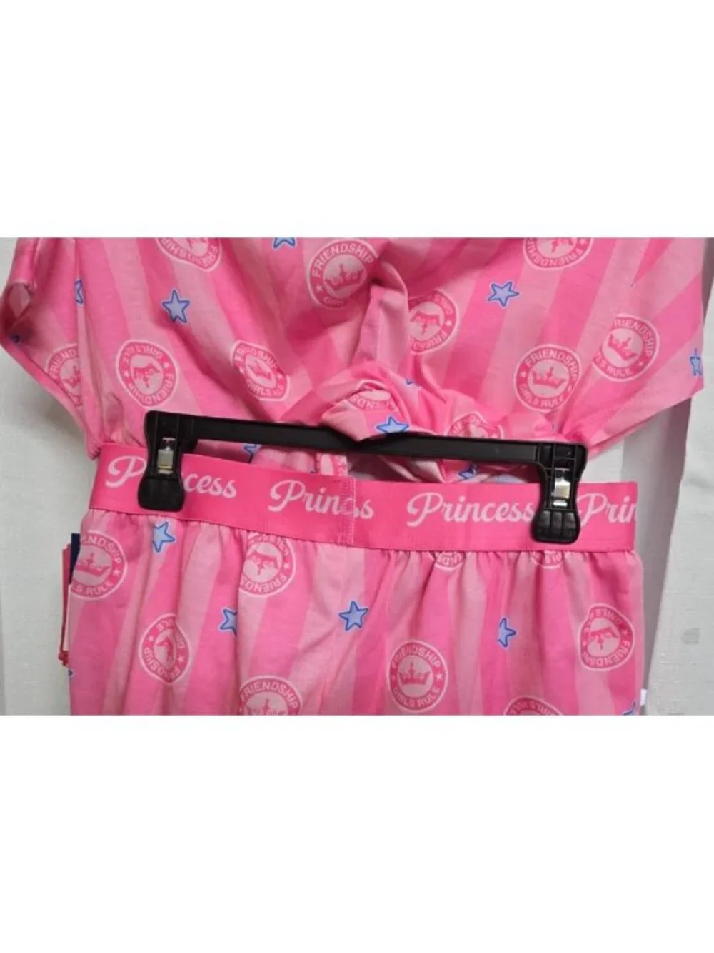 Disney Princess Girl's Pajamas Size Large (10/12) Pink Stripes Pajama Shorts